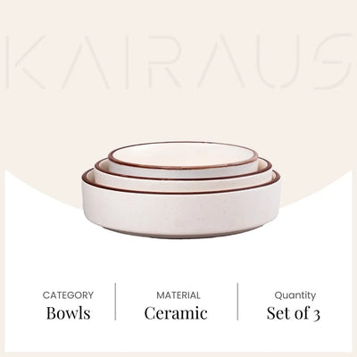 Ivory Minimalist Bowl (Set of 3)