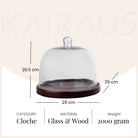 Chic Glass Cloche with Wood Base