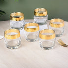 Gold Rimmed Whiskey Glasses (Set of 6)