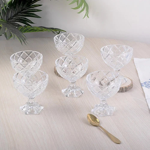 Chic Geometric Glass Dessert Bowl Sets