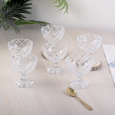 Chic Geometric Glass Dessert Bowl Sets
