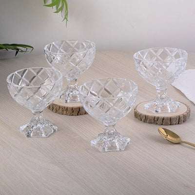 Chic Geometric Glass Dessert Bowl Sets