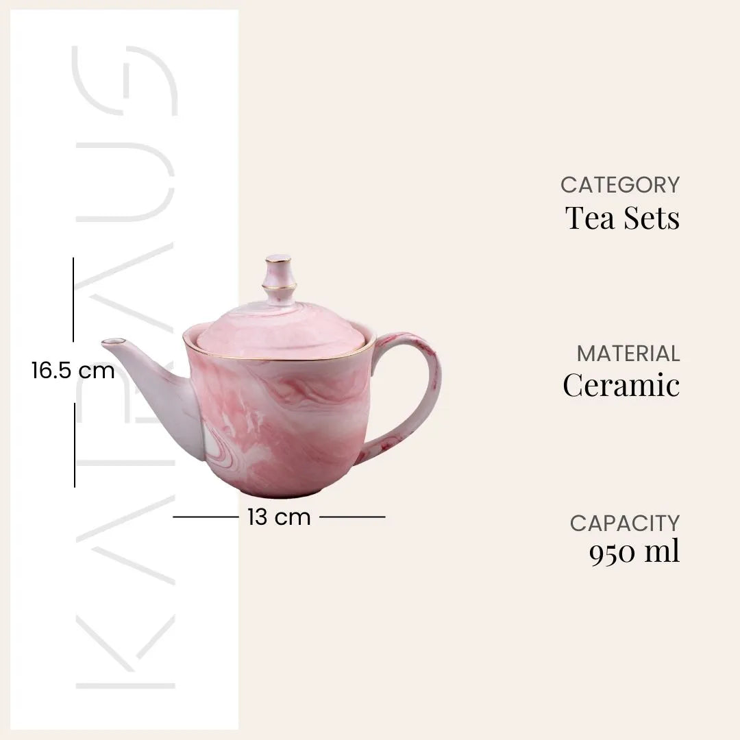Faded Pink Tea Kettle Set