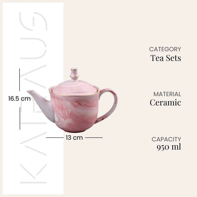Faded Pink Tea Kettle Set