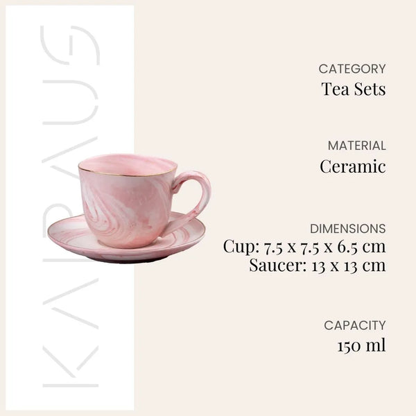 Faded Pink Tea Kettle Set