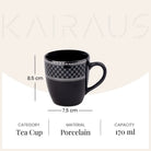 Elegant Glossy Black Gold Print Cup