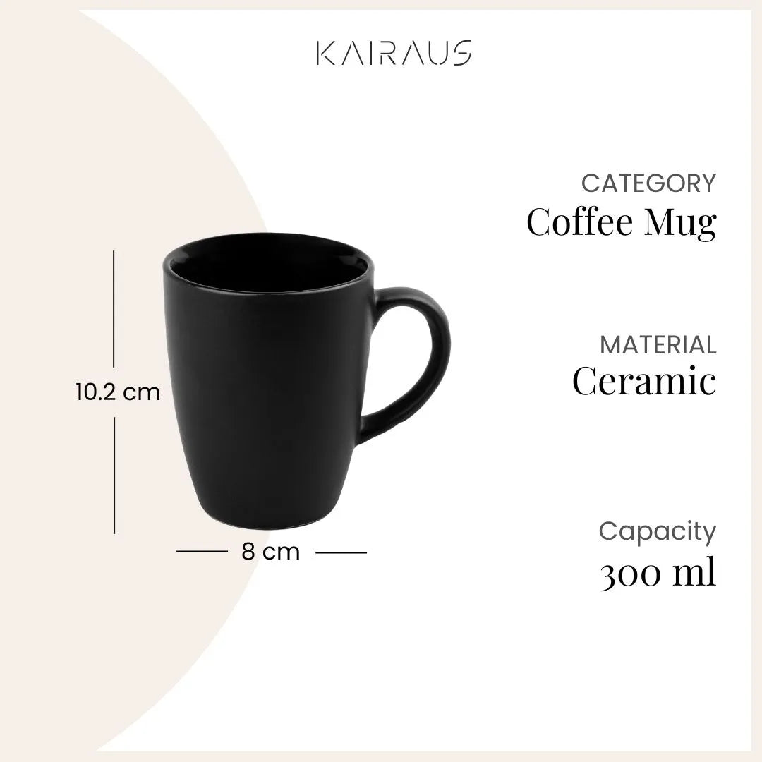 Luxe Black Coffee Mug Detail View Set of 4 – Kairaus