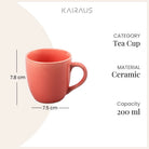 Peach Blossom Ceramic Tea Cup