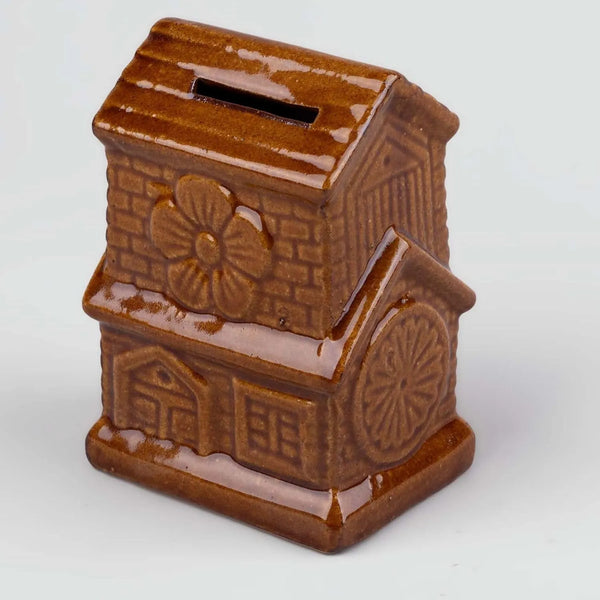 Handmade Hut Design Ceramic Piggy Bank