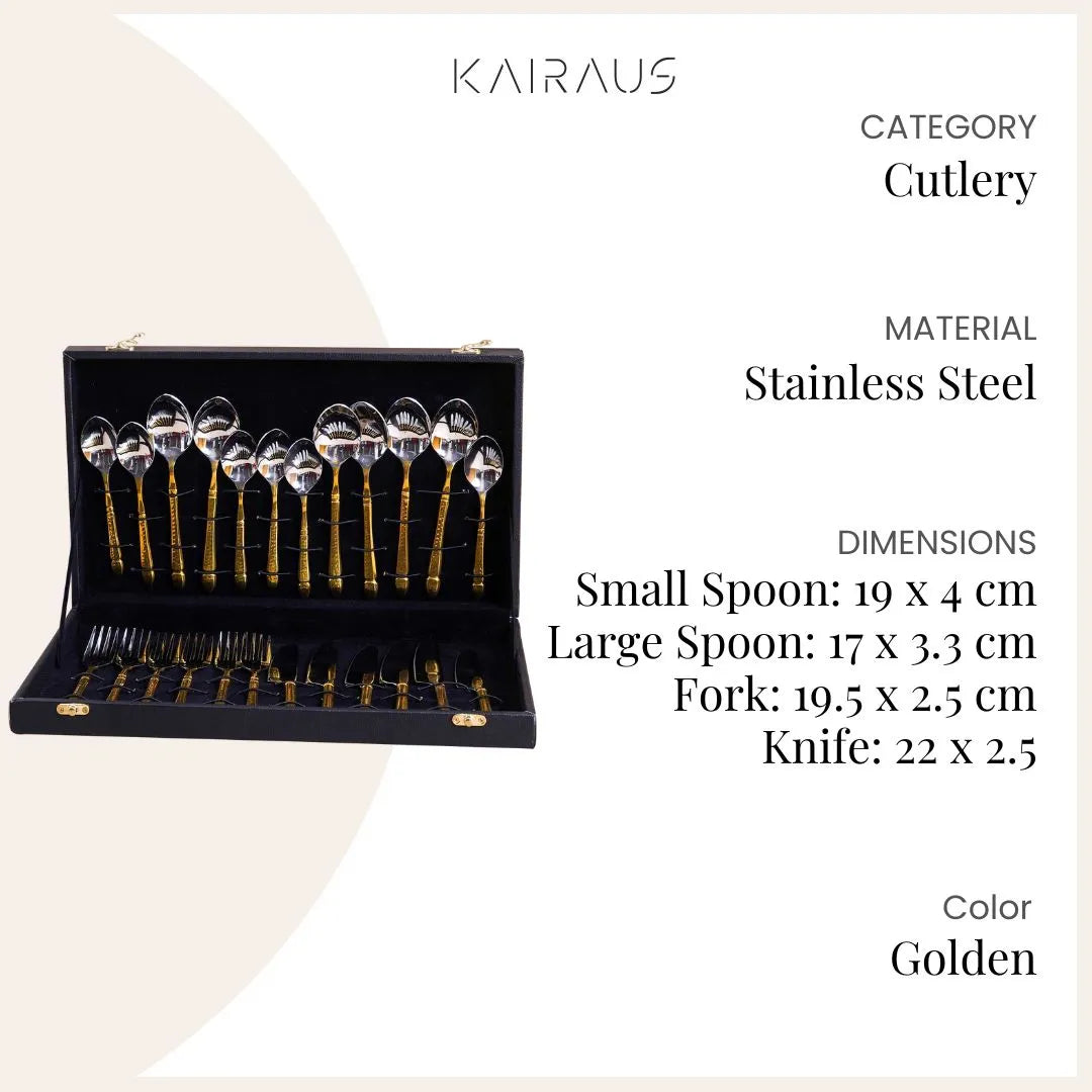 Elegant Gold and Silver Cutlery Set