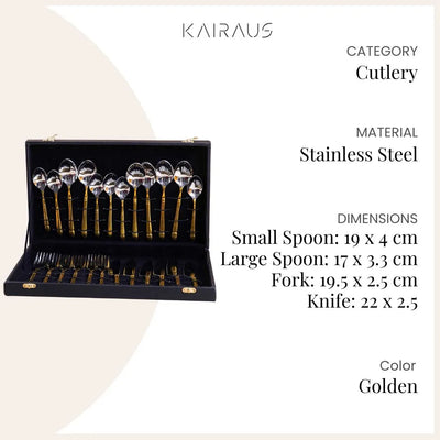Elegant Gold and Silver Cutlery Set