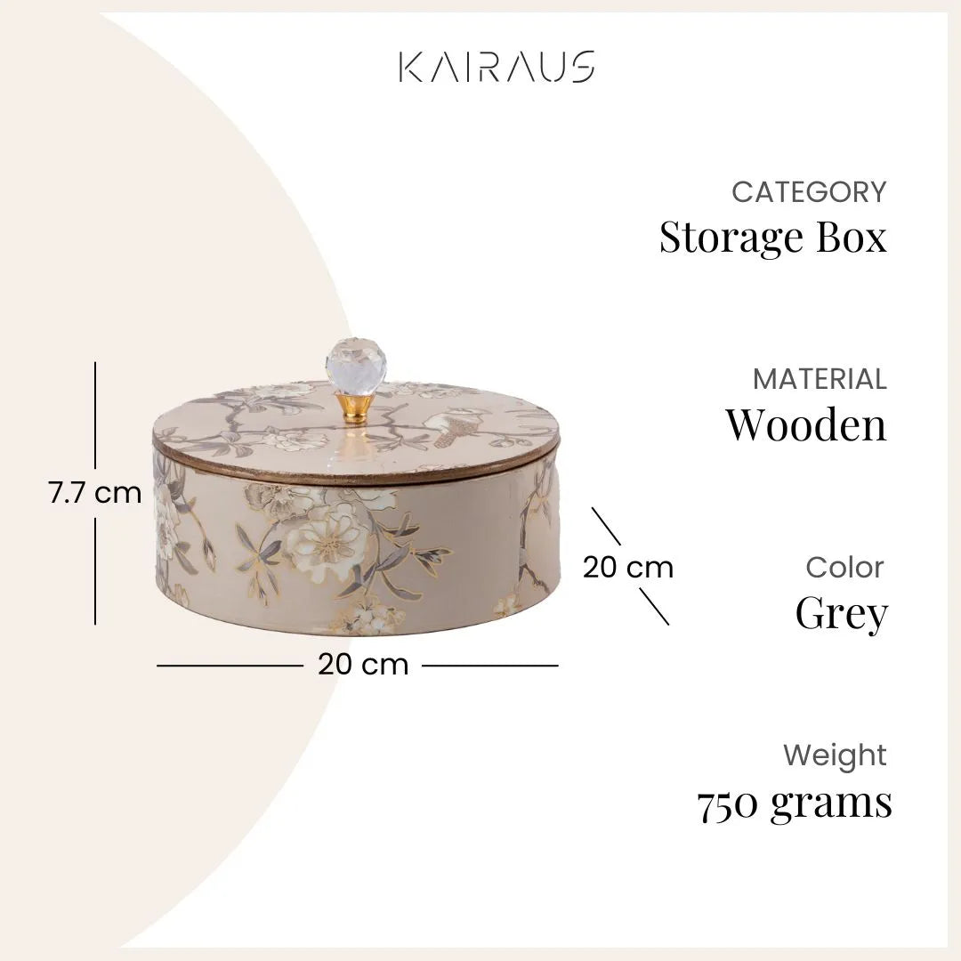 Rustic White Wooden Storage Box