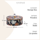 Floral Handcrafted Wooden Storage Box