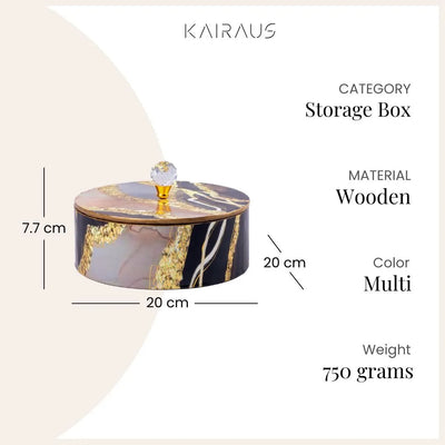 Exquisite Black and Golden Storage Box