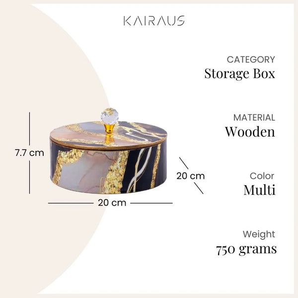 Exquisite Black and Golden Storage Box