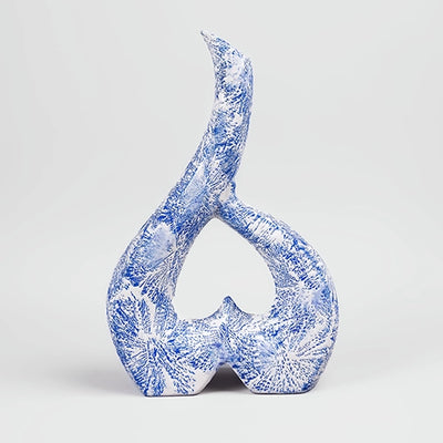 Blue & White Modern Art Vase