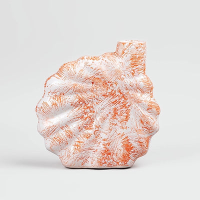 Coral Blush Shell Flower Vase