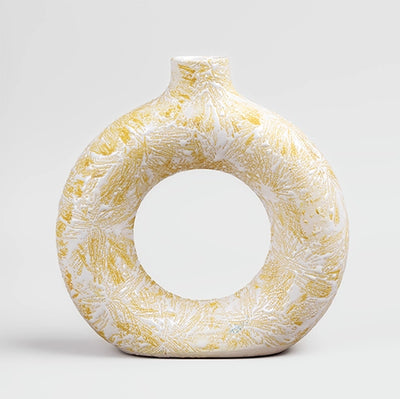 Cream Donut Ring Vase