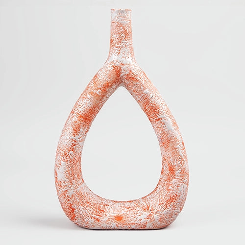 Coral Textured Triangle Vase