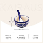 Floral Printed Porcelain Bowl (Set of 2)