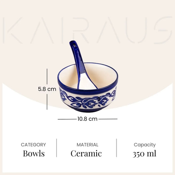 Floral Printed Porcelain Bowl (Set of 2)