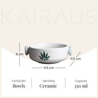 Leaf Imprint White Serving Bowl (Set of 2)