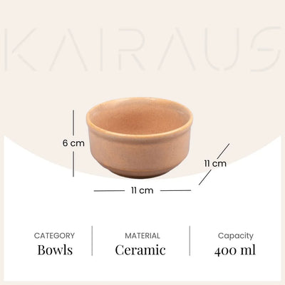 Peach Ceramic Serving Bowl (Set of 2)