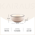 Elegant Black Matte Ceramic Serving Bowl (Set of 4)