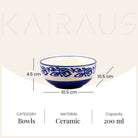 Timeless Blue Blossom Ceramic Bowl (Set of 2)