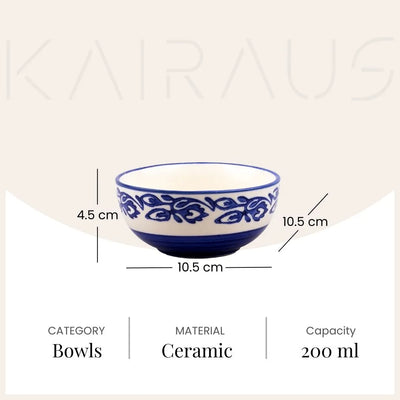 Timeless Blue Blossom Ceramic Bowl (Set of 2)