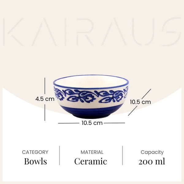 Timeless Blue Blossom Ceramic Bowl (Set of 2)