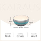 Opulent Sea Green Ceramic Dessert Bowl (Set of 2)