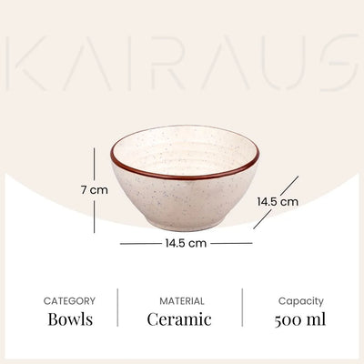 Enchanted Ivory Ceramic Bowl (Set of 2)