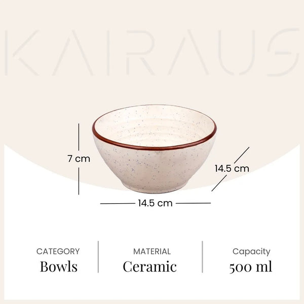 Enchanted Ivory Ceramic Bowl (Set of 2)
