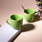 Pear Green Glossy Ceramic Cup Set of 2