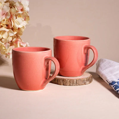 Peach Blossom Ceramic Tea Cup Set of 2