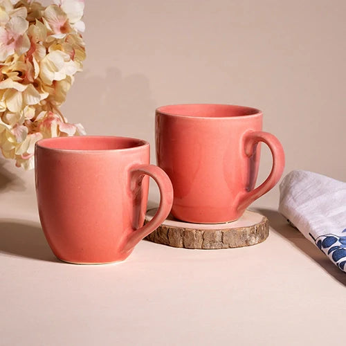 Peach Blossom Ceramic Tea Cup Set of 2