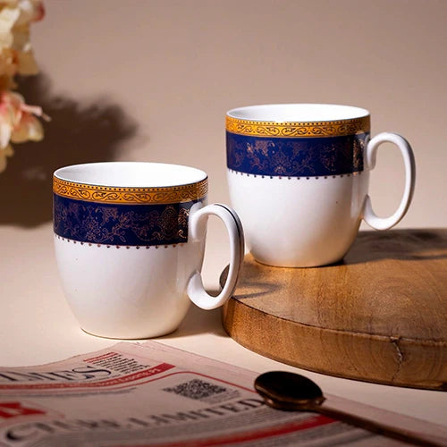 Regal Blue & Gold Tea Cup Set of 2