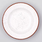 Stylish White & Brown Ceramic Snack Plate Set of 4 (9.5 inch)