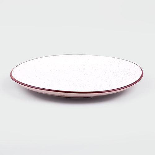 Dotted Black-Rimmed Dinner Plates Set of 4 (10.5 Inch)