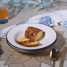 Stunning White & Black Ceramic Snack Plate Set of 2 (9.5 inch)