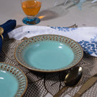 Aesthetic Aqua Ceramic Snack Plates Set of 2 (7.5 inch)