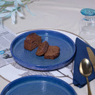 Blooming Blue Ceramic Snack Plates Set of 2 (9 inch)
