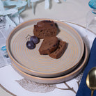Glossy Textured Ceramic Snack Plates Set of 2 (9 inch)