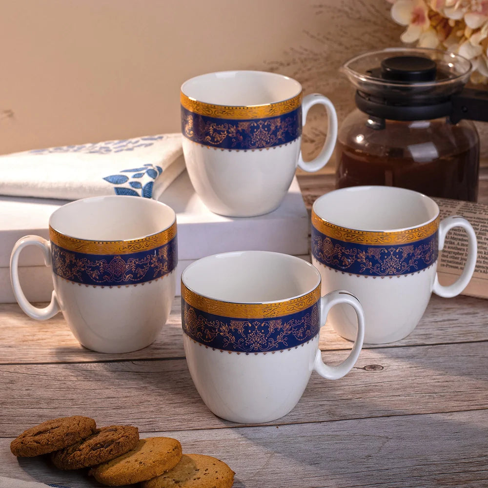 Regal Blue & Gold Tea Cup Set of 4