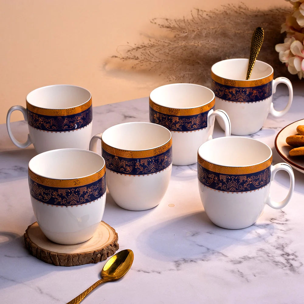 Regal Blue & Gold Tea Cup Set of 6