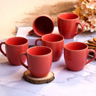 Peach Blossom Ceramic Tea Cup Set of 6