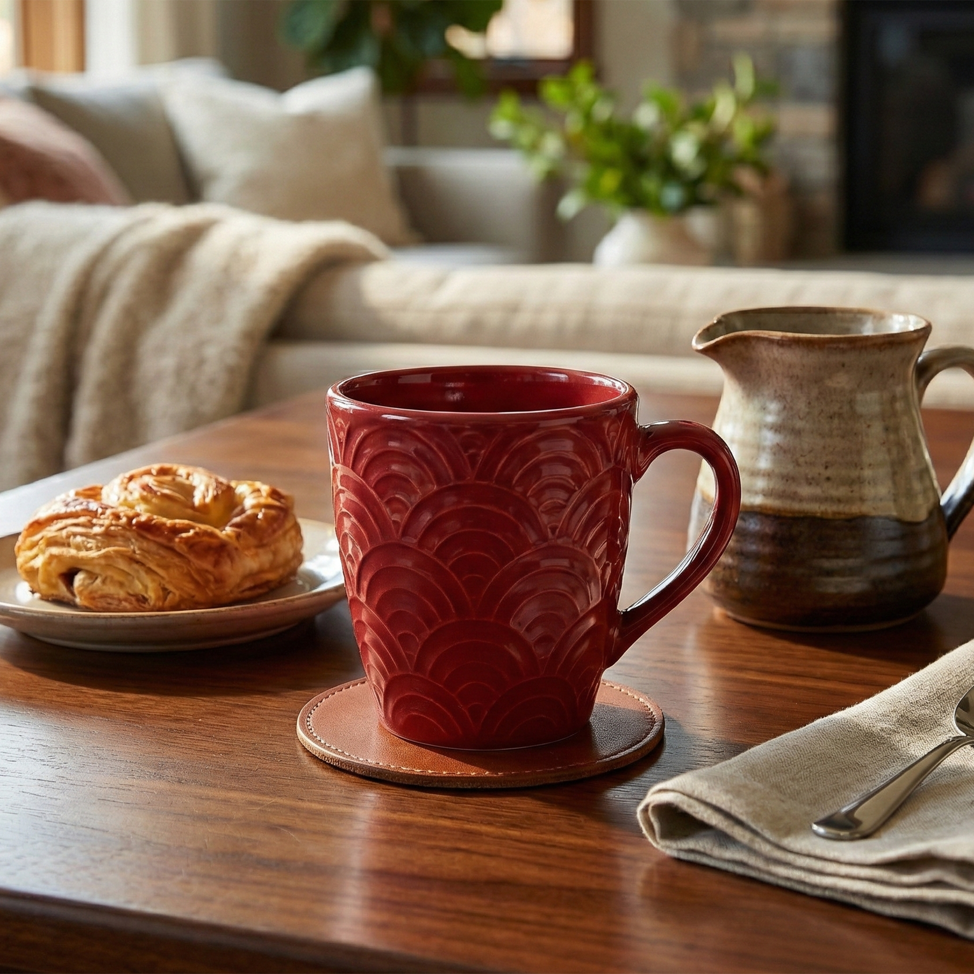 Scarlet Red Solid Ceramic Coffee Mug
