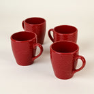Scarlet Red Ceramic Coffee Mug Set of 4
