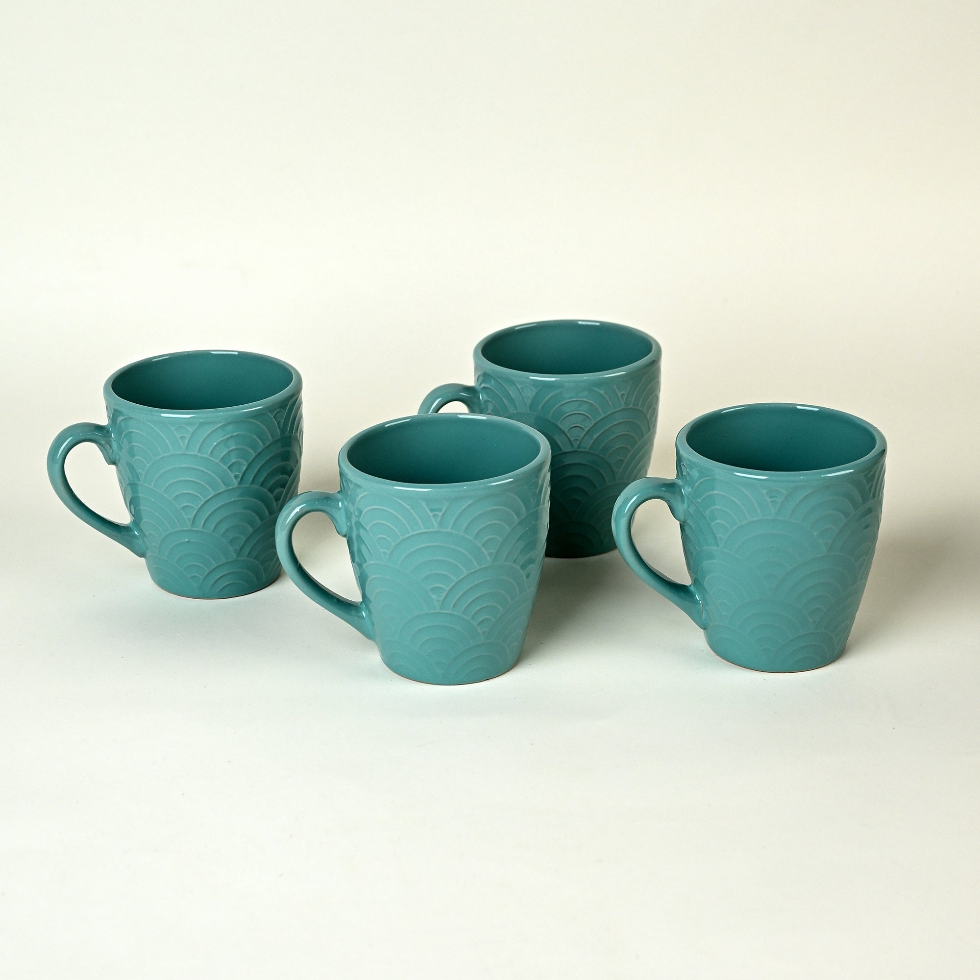 Sea Foam Ceramic Coffee Mug Set of 4